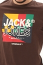 JACK & JONES-Ανδρικό t-shirt JACK & JONES 12217814 JORPALETTE καφέ
